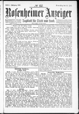 Rosenheimer Anzeiger Donnerstag 15. Juli 1886