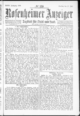 Rosenheimer Anzeiger Samstag 17. Juli 1886