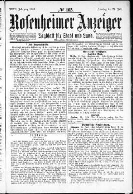 Rosenheimer Anzeiger Samstag 24. Juli 1886