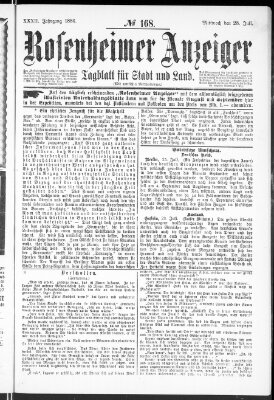 Rosenheimer Anzeiger Mittwoch 28. Juli 1886