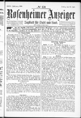 Rosenheimer Anzeiger Freitag 30. Juli 1886