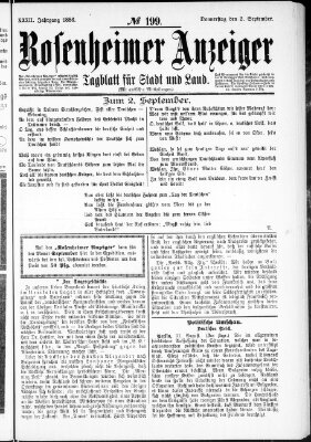 Rosenheimer Anzeiger Donnerstag 2. September 1886