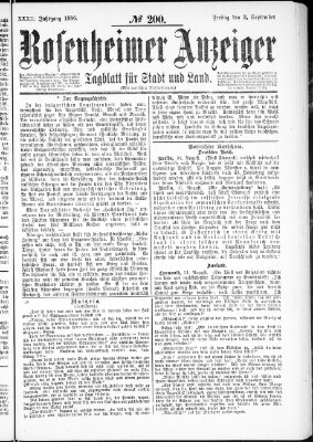 Rosenheimer Anzeiger Freitag 3. September 1886