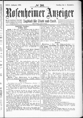 Rosenheimer Anzeiger Samstag 4. September 1886