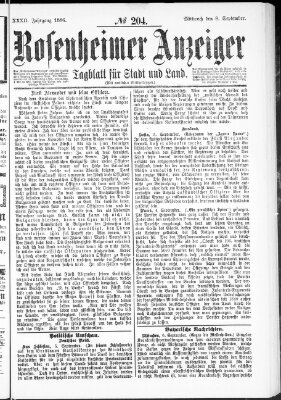 Rosenheimer Anzeiger Mittwoch 8. September 1886