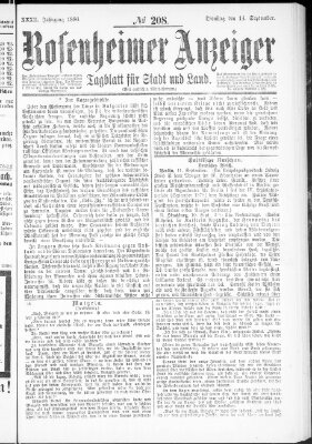 Rosenheimer Anzeiger Dienstag 14. September 1886