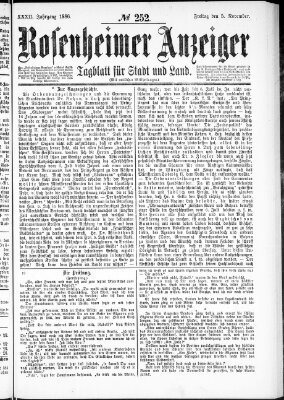 Rosenheimer Anzeiger Freitag 5. November 1886