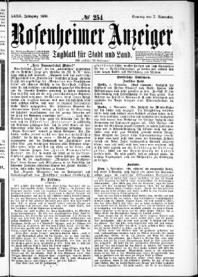 Rosenheimer Anzeiger Sonntag 7. November 1886