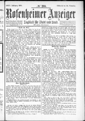 Rosenheimer Anzeiger Mittwoch 24. November 1886