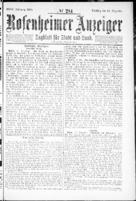 Rosenheimer Anzeiger Dienstag 14. Dezember 1886