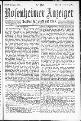 Rosenheimer Anzeiger Mittwoch 22. Dezember 1886