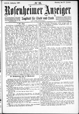 Rosenheimer Anzeiger Sonntag 23. Januar 1887