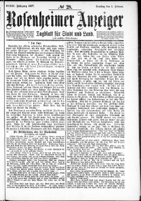 Rosenheimer Anzeiger Samstag 5. Februar 1887