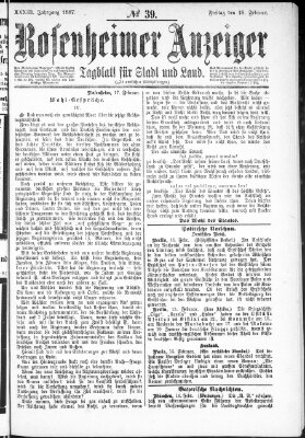 Rosenheimer Anzeiger Freitag 18. Februar 1887