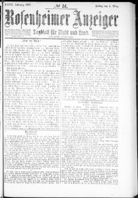 Rosenheimer Anzeiger Freitag 4. März 1887