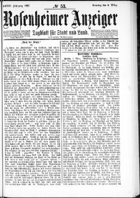 Rosenheimer Anzeiger Sonntag 6. März 1887