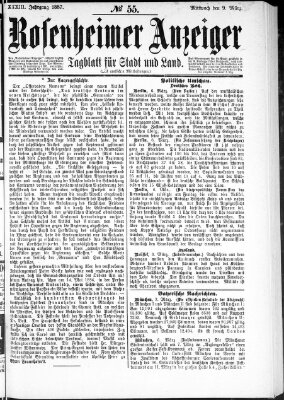 Rosenheimer Anzeiger Mittwoch 9. März 1887