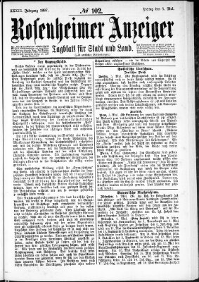 Rosenheimer Anzeiger Freitag 6. Mai 1887