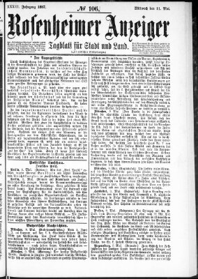 Rosenheimer Anzeiger Mittwoch 11. Mai 1887