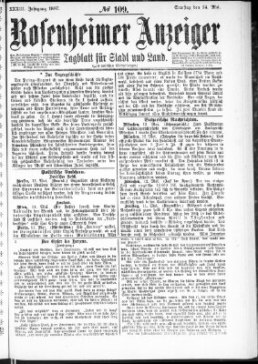 Rosenheimer Anzeiger Samstag 14. Mai 1887