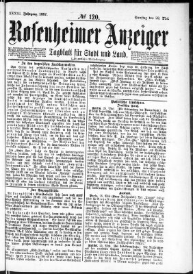 Rosenheimer Anzeiger Samstag 28. Mai 1887