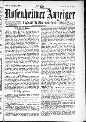 Rosenheimer Anzeiger Samstag 4. Juni 1887