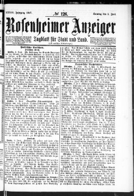 Rosenheimer Anzeiger Sonntag 5. Juni 1887