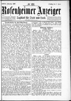 Rosenheimer Anzeiger Dienstag 7. Juni 1887