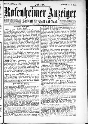 Rosenheimer Anzeiger Mittwoch 8. Juni 1887