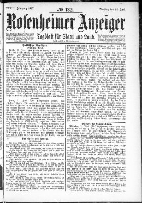 Rosenheimer Anzeiger Dienstag 14. Juni 1887