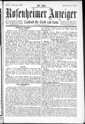 Rosenheimer Anzeiger Freitag 15. Juli 1887