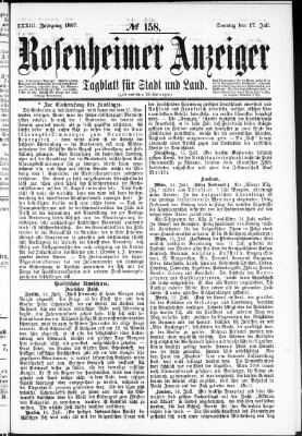 Rosenheimer Anzeiger Sonntag 17. Juli 1887