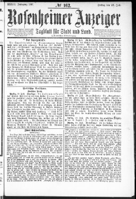 Rosenheimer Anzeiger Freitag 22. Juli 1887