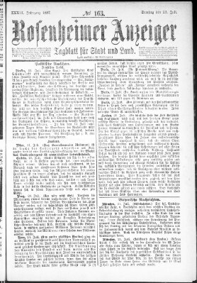 Rosenheimer Anzeiger Samstag 23. Juli 1887