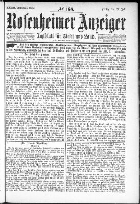 Rosenheimer Anzeiger Freitag 29. Juli 1887