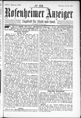 Rosenheimer Anzeiger Samstag 30. Juli 1887