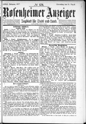 Rosenheimer Anzeiger Donnerstag 11. August 1887