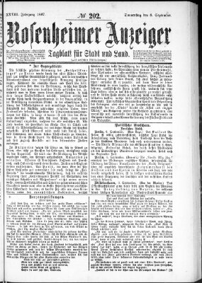 Rosenheimer Anzeiger Donnerstag 8. September 1887