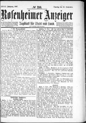 Rosenheimer Anzeiger Sonntag 18. September 1887