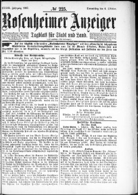 Rosenheimer Anzeiger Donnerstag 6. Oktober 1887