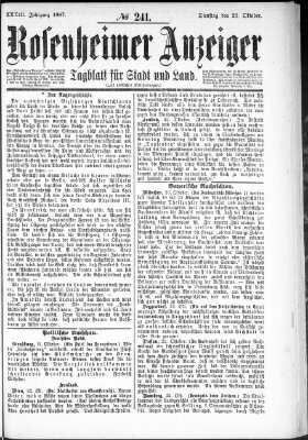 Rosenheimer Anzeiger Dienstag 25. Oktober 1887