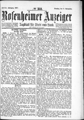 Rosenheimer Anzeiger Dienstag 8. November 1887