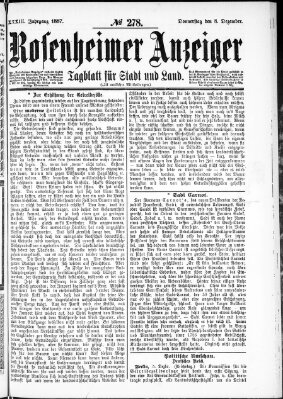 Rosenheimer Anzeiger Donnerstag 8. Dezember 1887