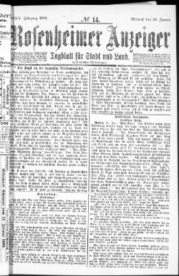 Rosenheimer Anzeiger Mittwoch 18. Januar 1888