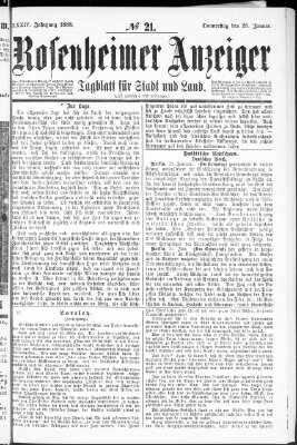 Rosenheimer Anzeiger Donnerstag 26. Januar 1888