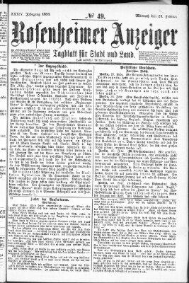 Rosenheimer Anzeiger Mittwoch 29. Februar 1888