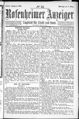 Rosenheimer Anzeiger Mittwoch 7. März 1888