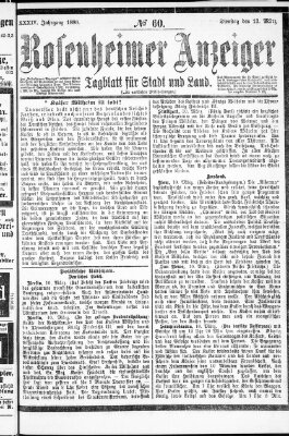 Rosenheimer Anzeiger Dienstag 13. März 1888