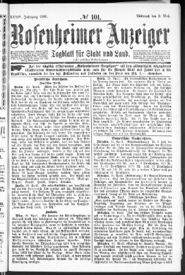 Rosenheimer Anzeiger Mittwoch 2. Mai 1888