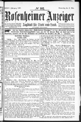 Rosenheimer Anzeiger Donnerstag 3. Mai 1888